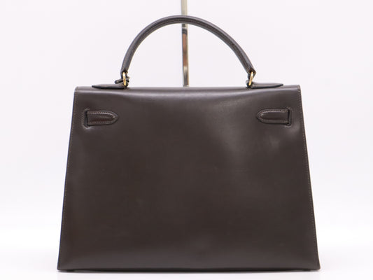 HERMES Kelly 32 Handbag, 1986, with P Stamp, GD Hardware, Dust Bag and Cloche.