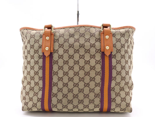 GUCCI 139260GG Canvas Sherry Line Shoulder Bag 486622 Tote Bag