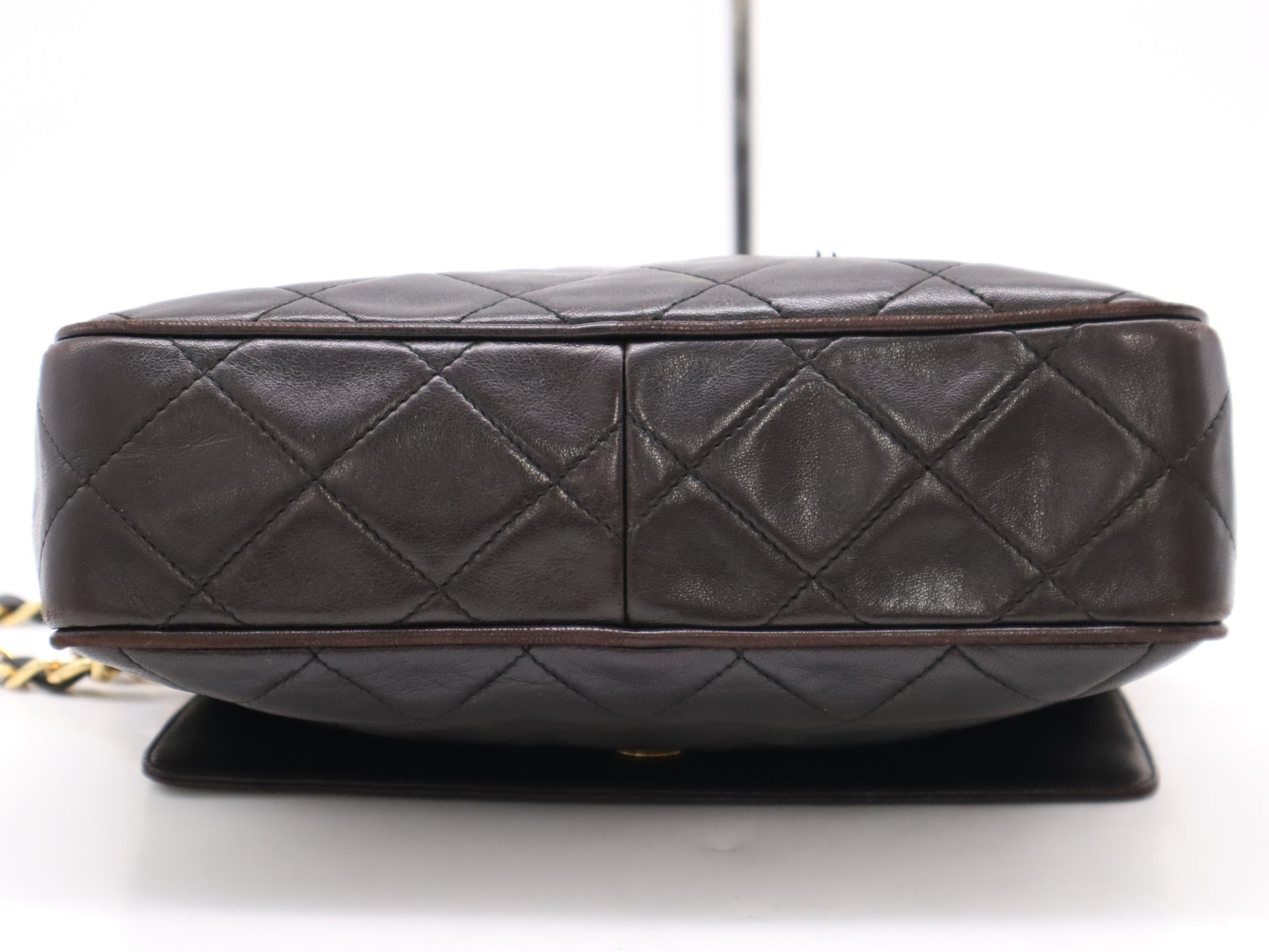 CHANEL Lambskin Matelasse 25 S Flap S Chain GD Hardware Black Seal Shoulder Bag 3472275