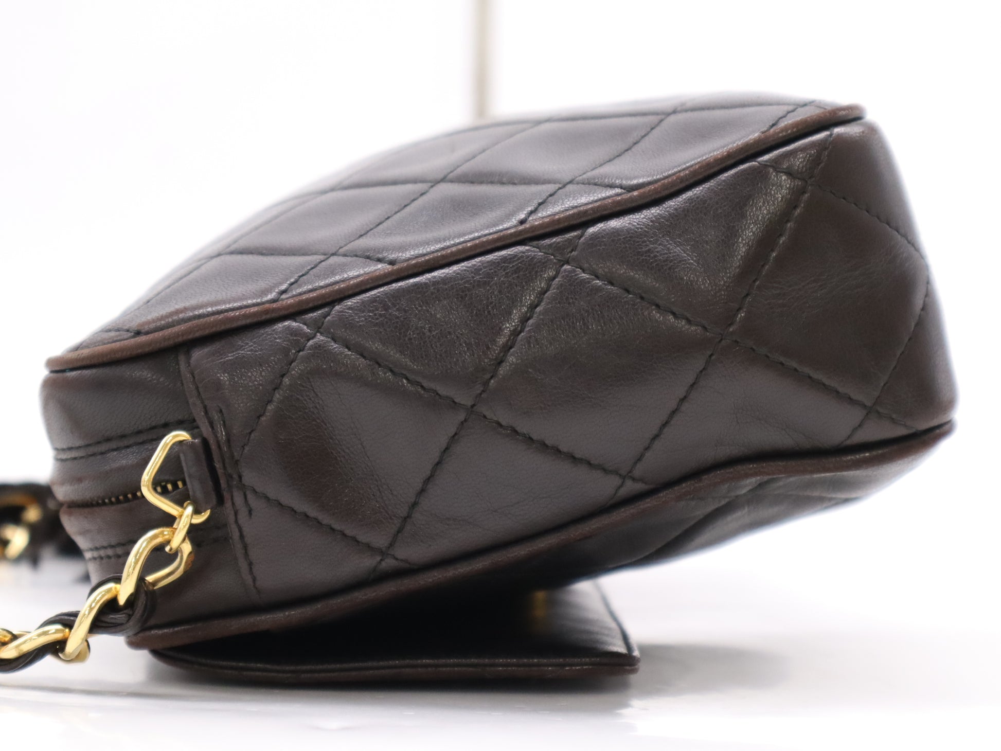 CHANEL Lambskin Matelasse 25 S Flap S Chain GD Hardware Black Seal Shoulder Bag 3472275