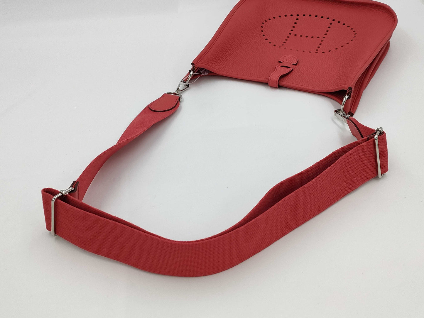 HERMES Leather Evelyne 3PM Shoulder Bag, Orange, Silver Hardware, Dust Bag Included, N Stamp, 2010