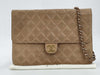 CHANEL Lambskin Matelasse 25 S Flap S Chain Push Lock Gold Hardware Beige Shoulder Bag