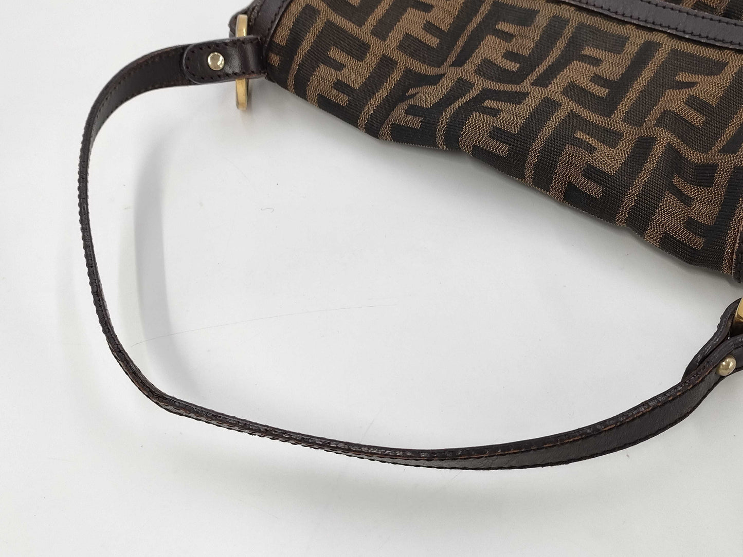 FENDI Zucca Shoulder Handbag Brown