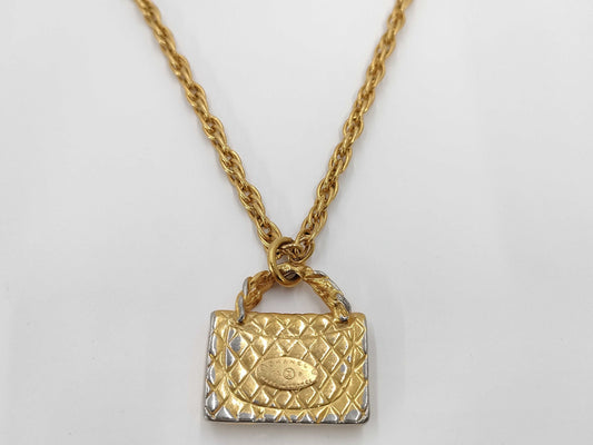 CHANEL Matelasse Bag Motif Necklace