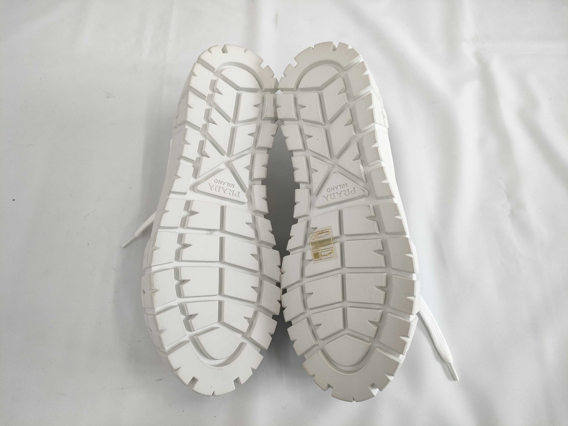 PRADA Double Wheel Nylon Gabardine Sneakers, Size 38
