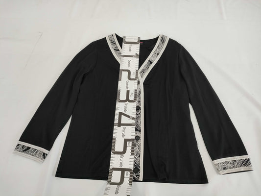 LEONARD Paisley Trim Cardigan, Size 42