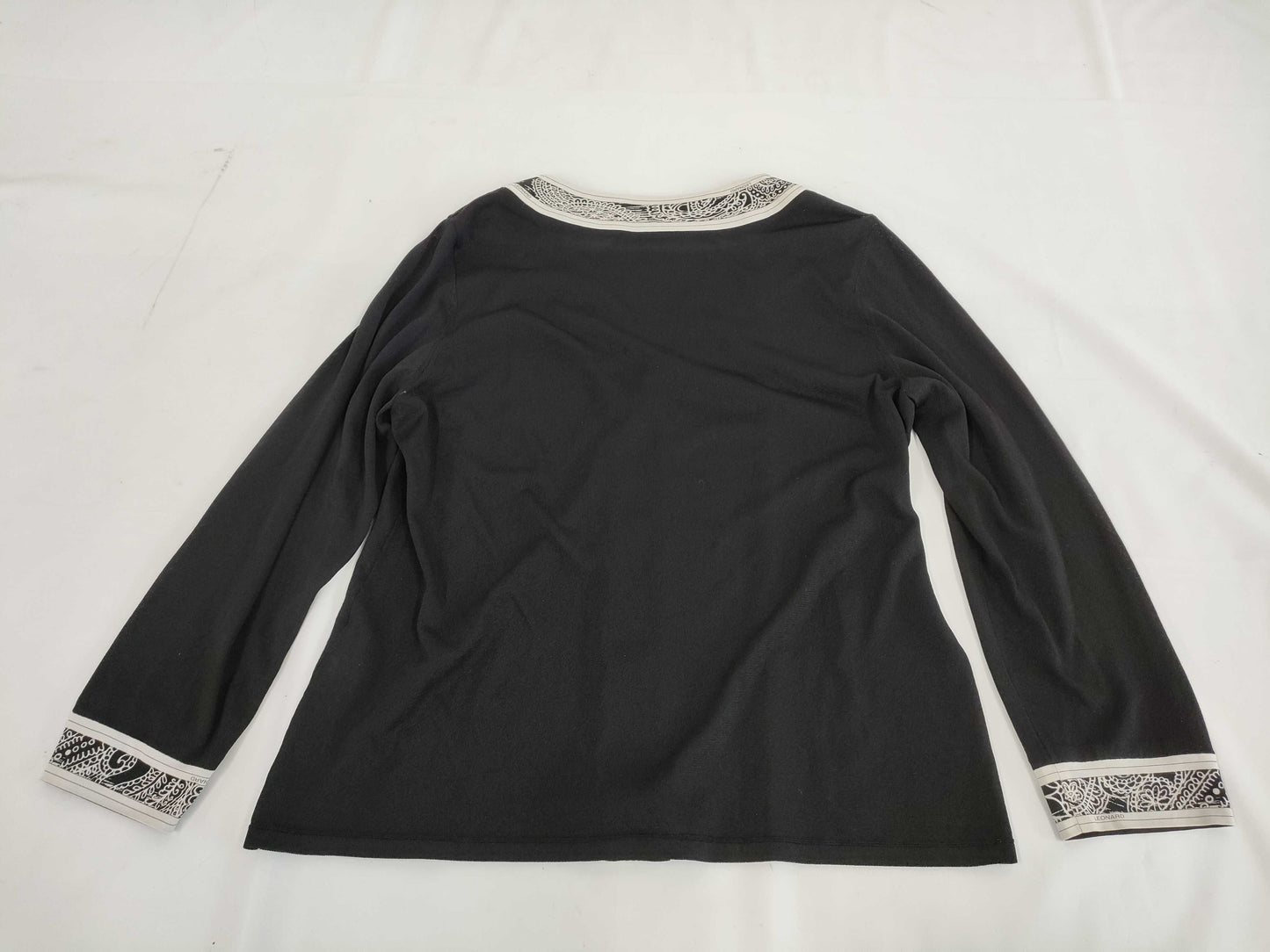 LEONARD Paisley Trim Cardigan, Size 42