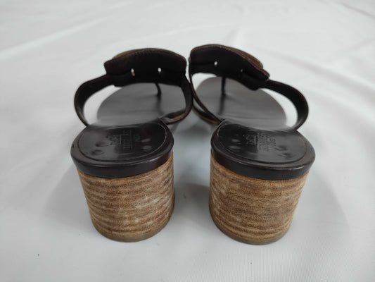 HERMES Horn Belt 36 Thong Sandals