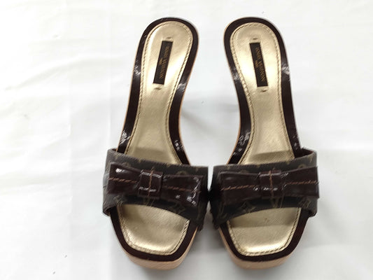 LOUIS VUITTON LOUIS VUITTON Louis Vuitton Monogram Ribbon Sandals Size 36 Mules