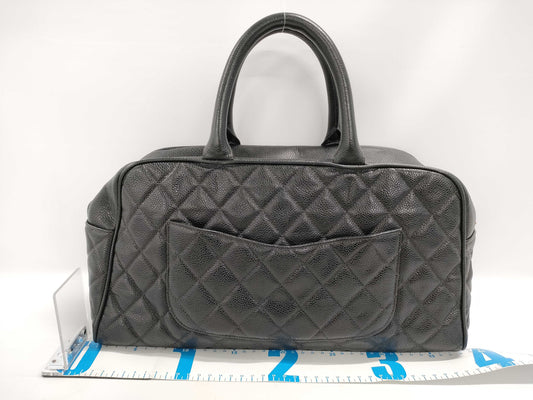 CHANEL Matelasse Caviar Leather Handbag, Black, GD Hardware, Boutique Seal