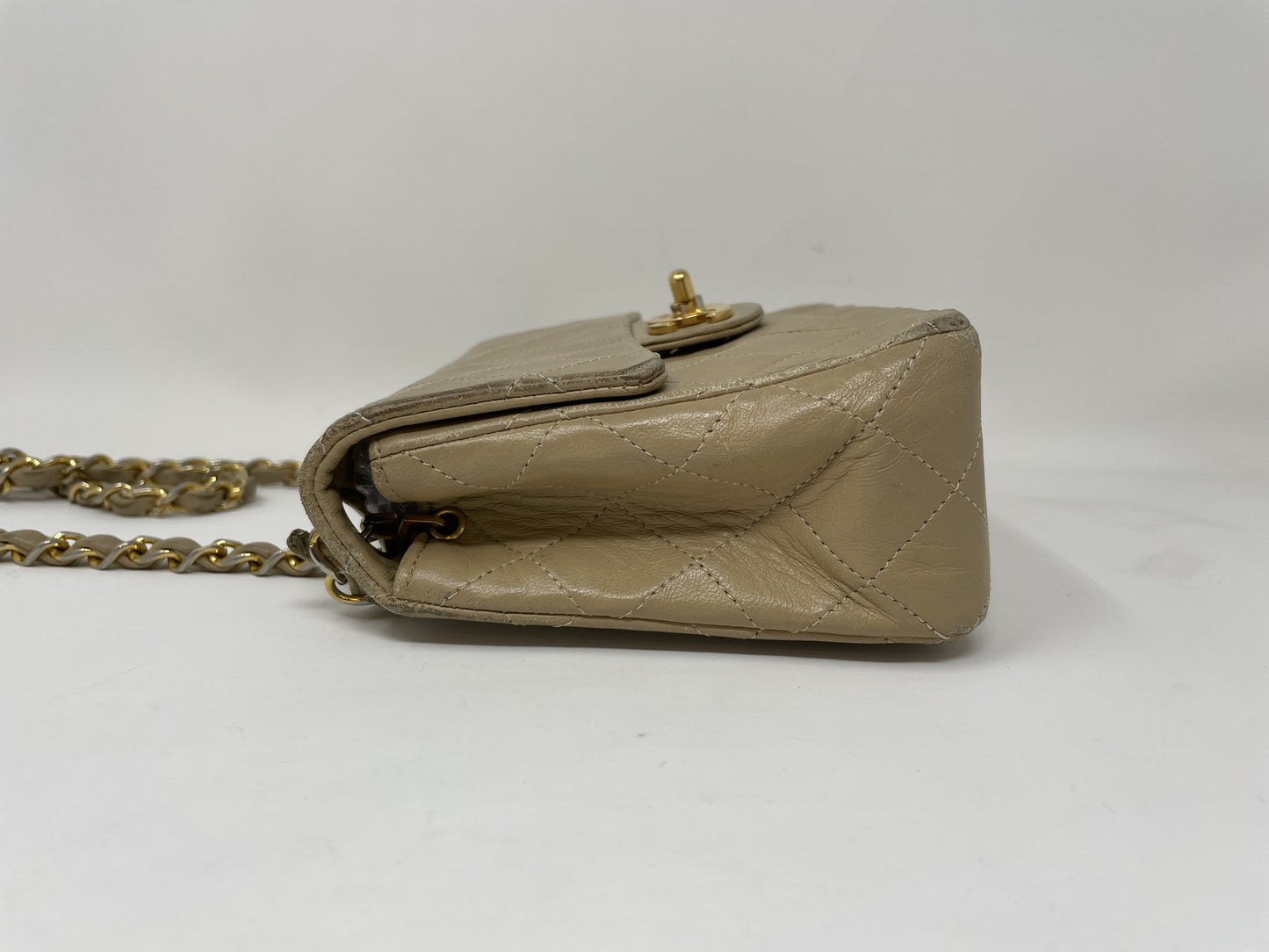 CHANEL CHANEL Mini Matelasse Shoulder Bag Beige Shoulder Bag