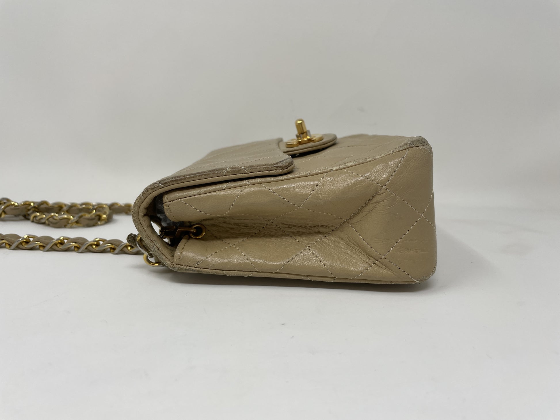 CHANEL CHANEL Mini Matelasse Shoulder Bag Beige Shoulder Bag