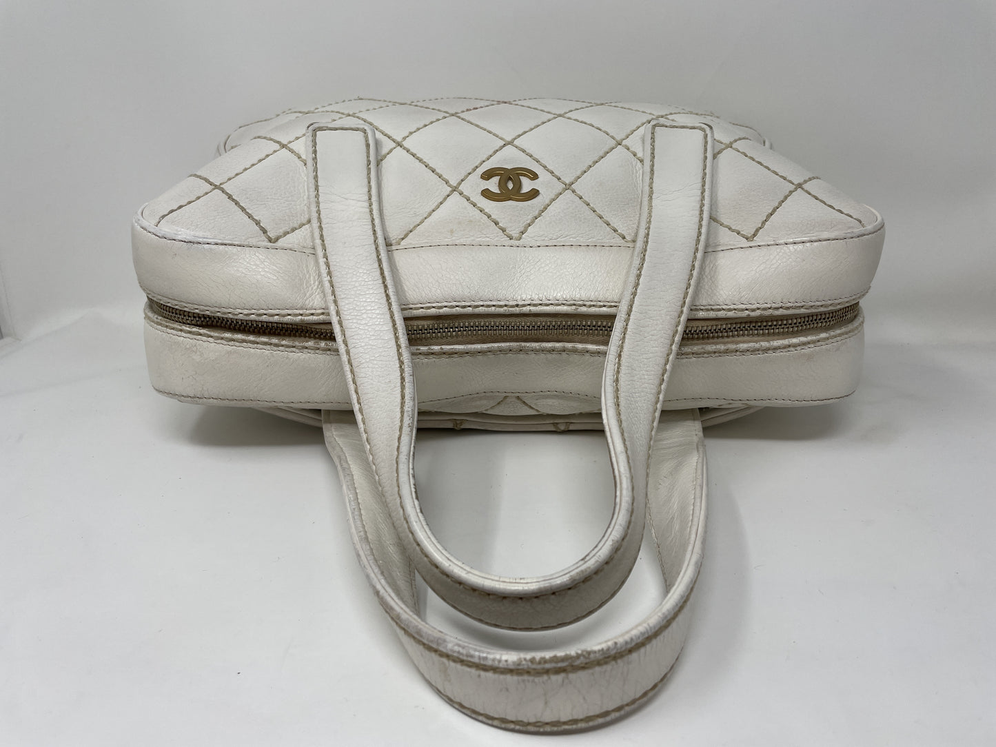CHANEL CHANEL Handbag Wild Stitch White Matelasse Handbag
