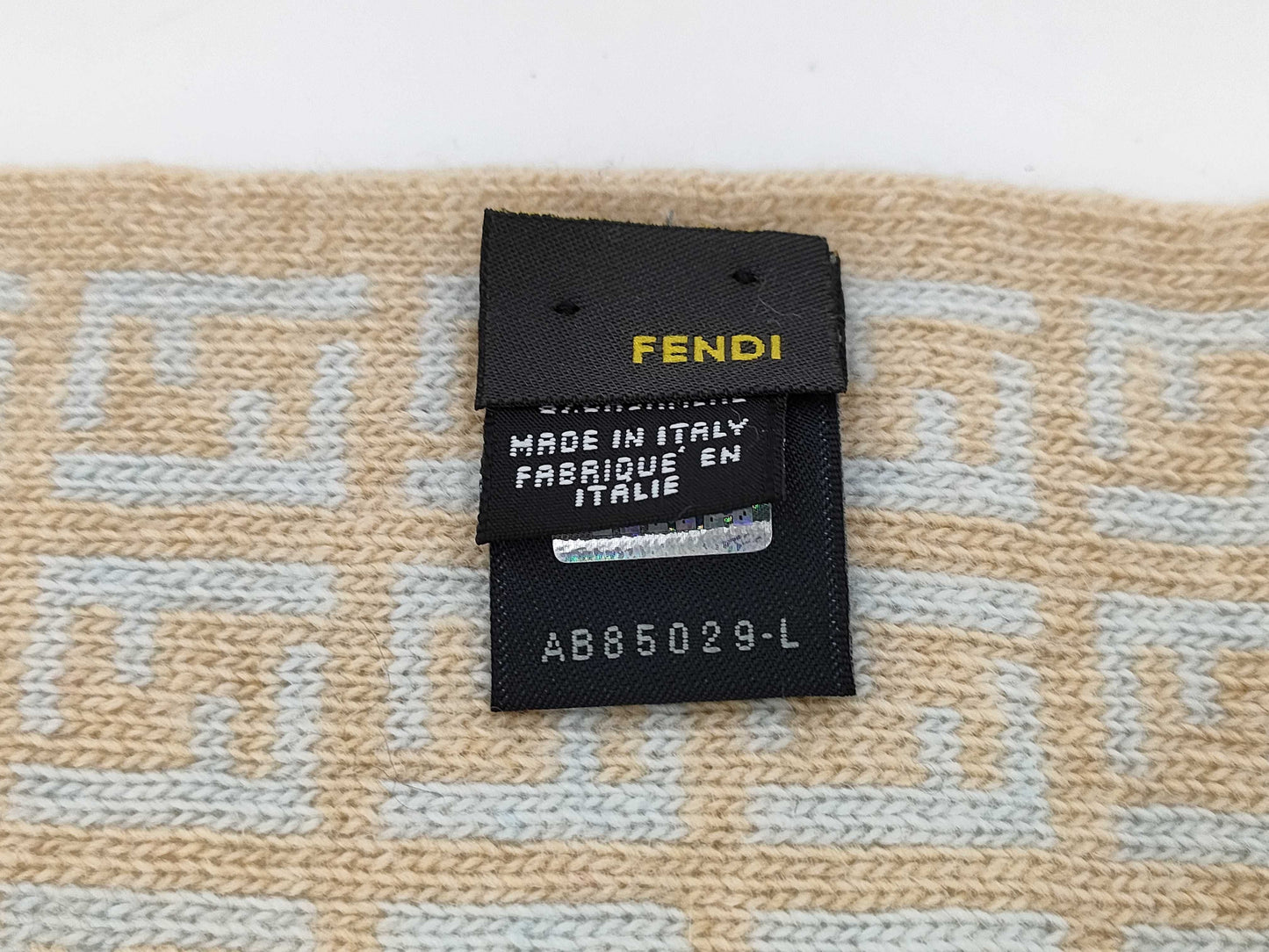 FENDI Zucca Knit Scarf Gray Yellow Scarf