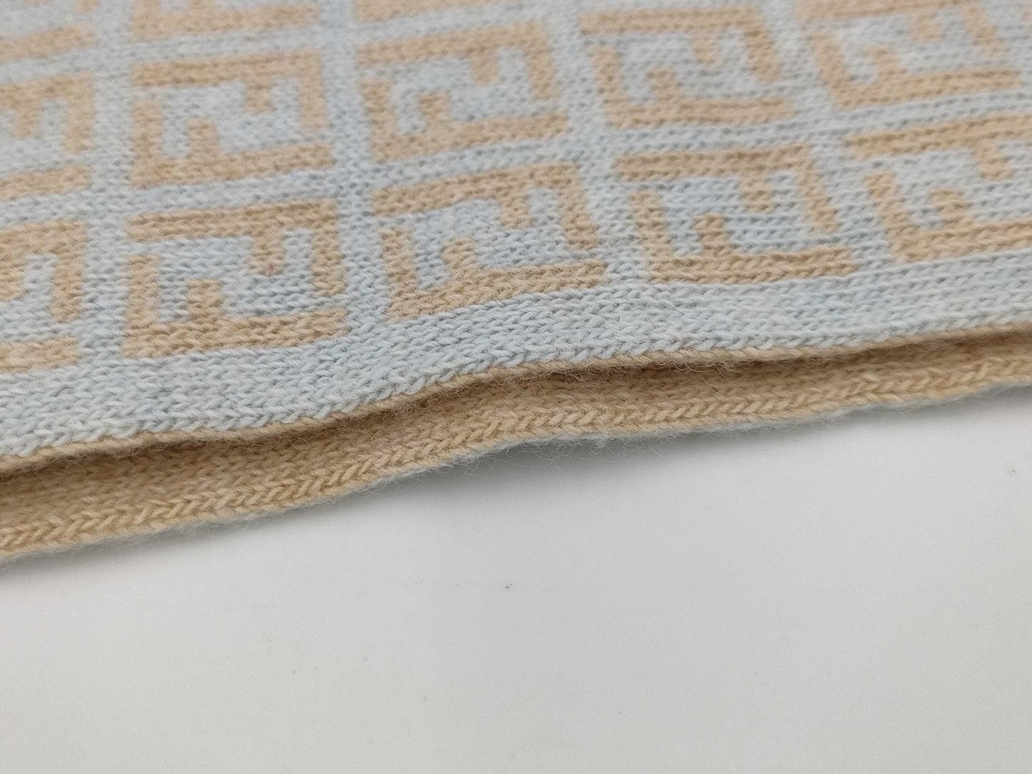 FENDI Zucca Knit Scarf Gray Yellow Scarf