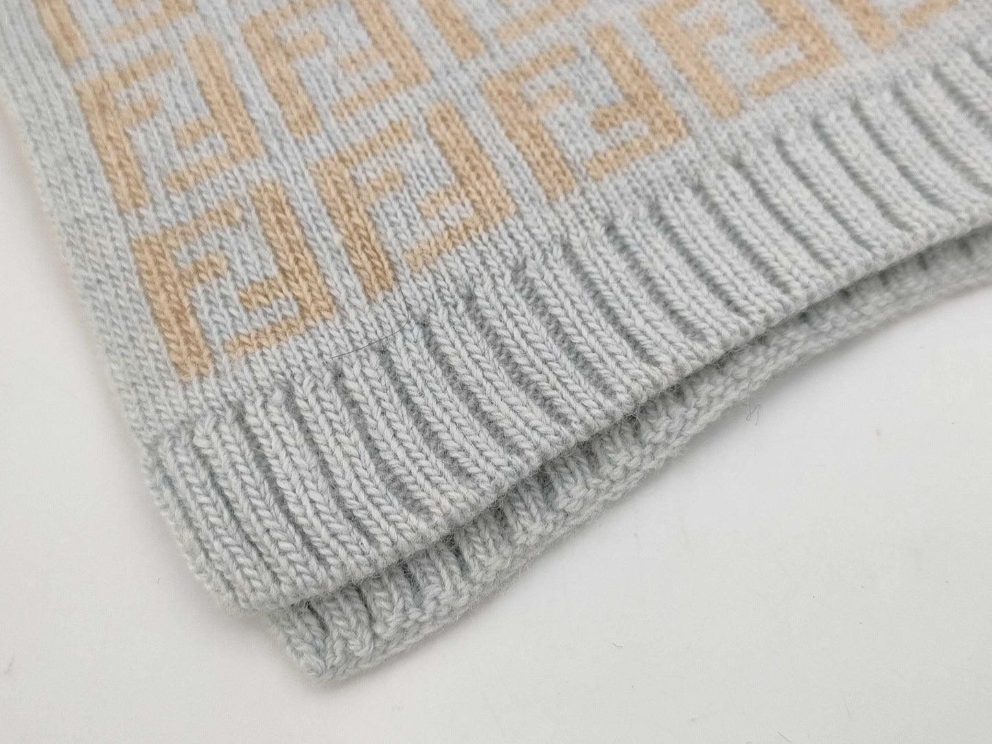 FENDI Zucca Knit Scarf Gray Yellow Scarf