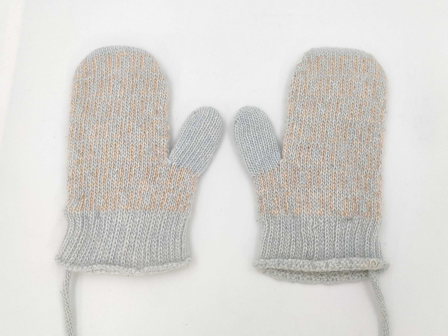 FENDI Zucca Knit Gloves Gray Yellow Baby Size M Other Accessories