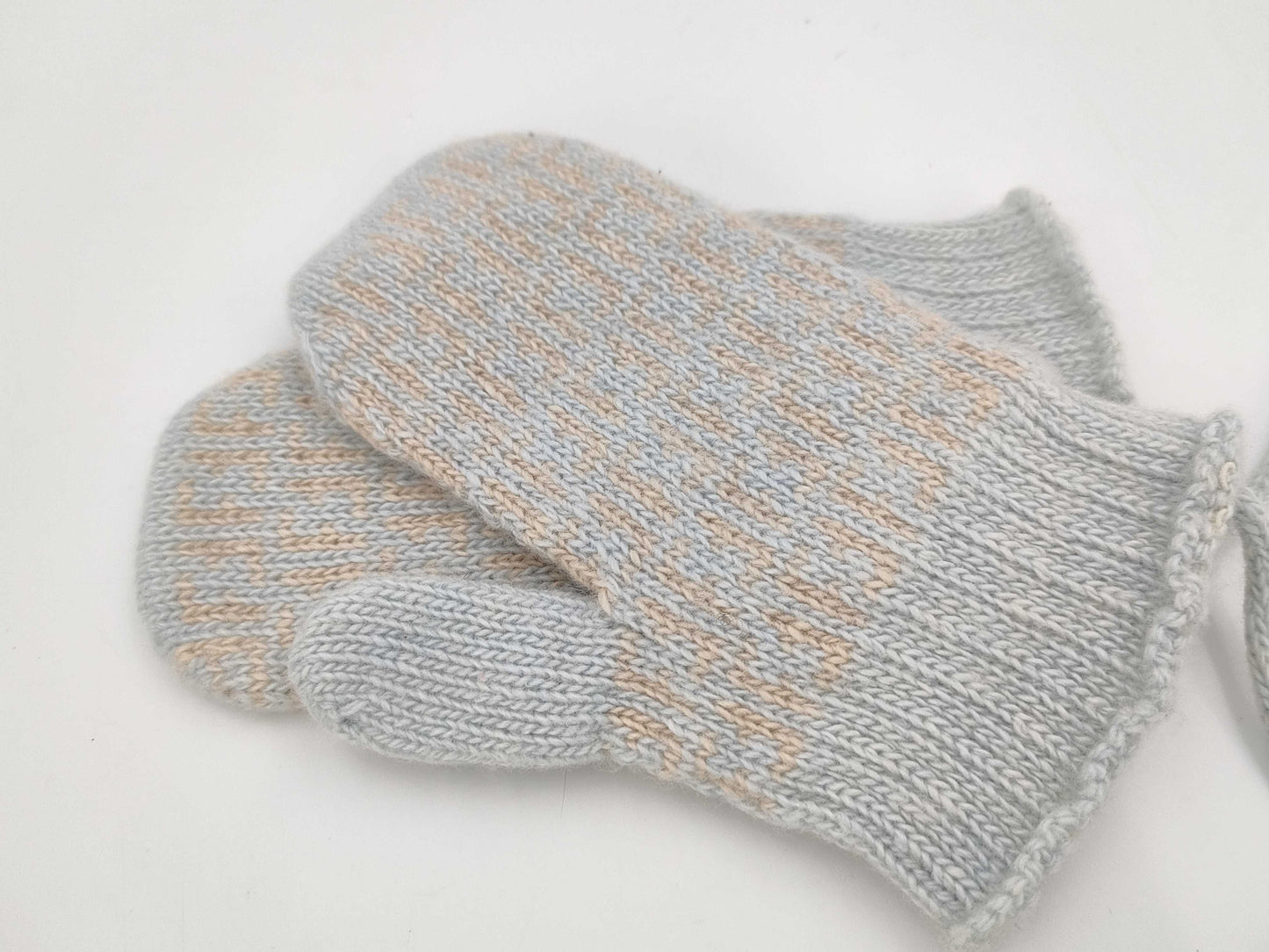 FENDI Zucca Knit Gloves Gray Yellow Baby Size M Other Accessories