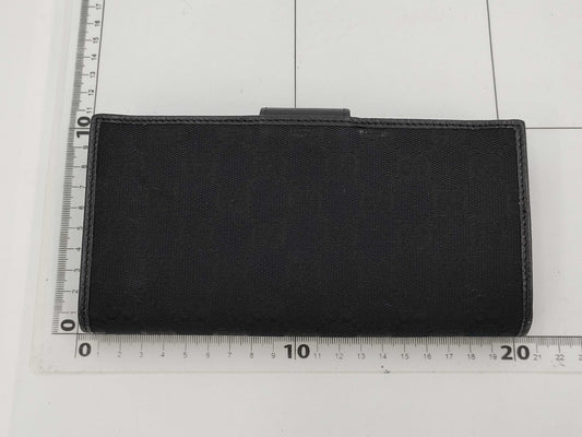 GUCCI 141412 Abby GG Canvas Long Wallet Black Wallet