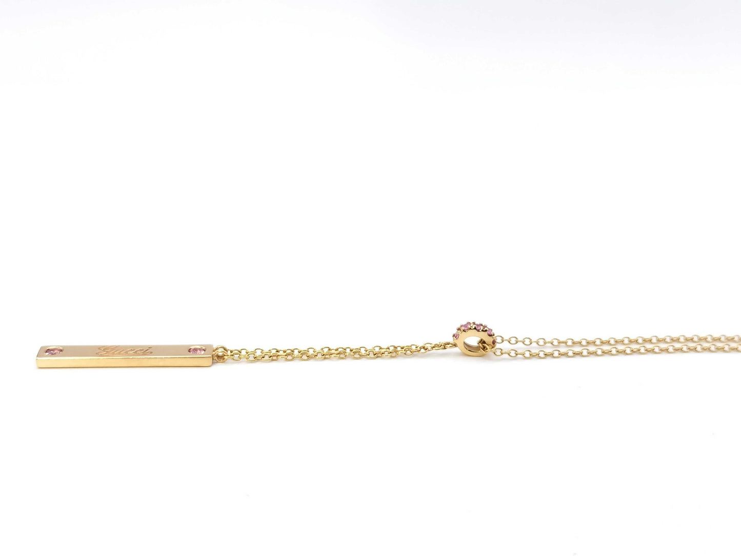 GUCCI Plated Pink Sapphire Necklace in YG 750, 5.0g