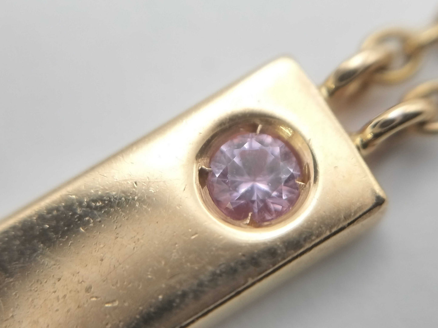 GUCCI Plated Pink Sapphire Necklace in YG 750, 5.0g