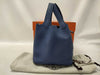 HERMES Picotin Lock PM Bag in Taurillon Clemence Blue Brighton with Silver Hardware and C Stamp