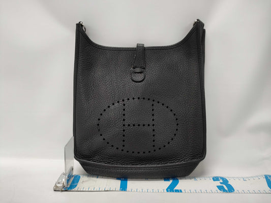 HERMES Evelyne III PM Taurillon Black Shoulder Bag with L Stamp