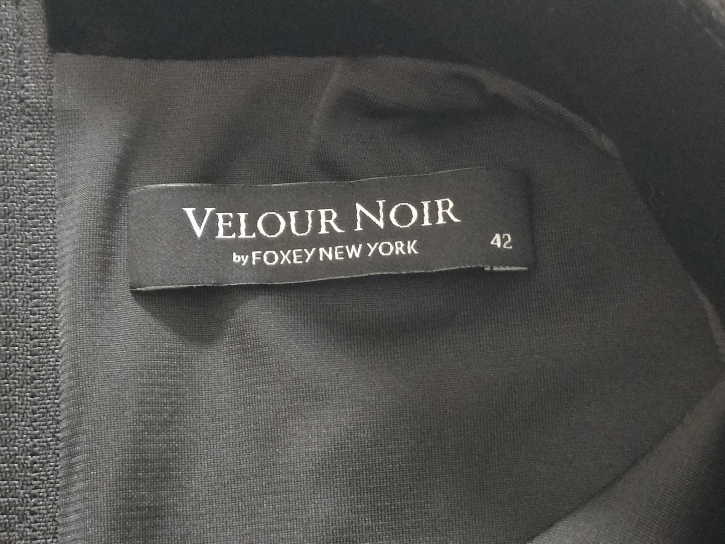 FOXEY Velvet Noir by FOXEY NEW YORK Crystal Pleated Top, Black, Size 42