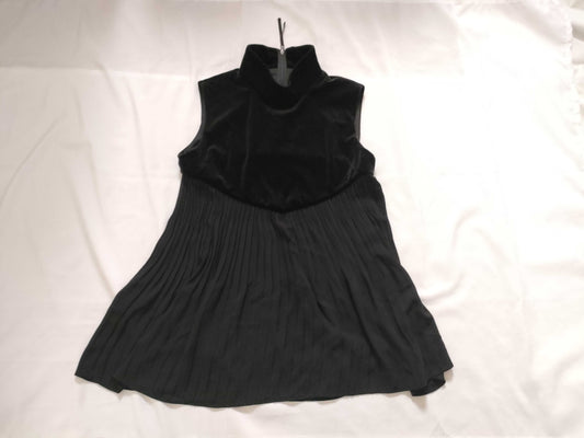 FOXEY Velvet Noir by FOXEY NEW YORK Crystal Pleated Top, Black, Size 42