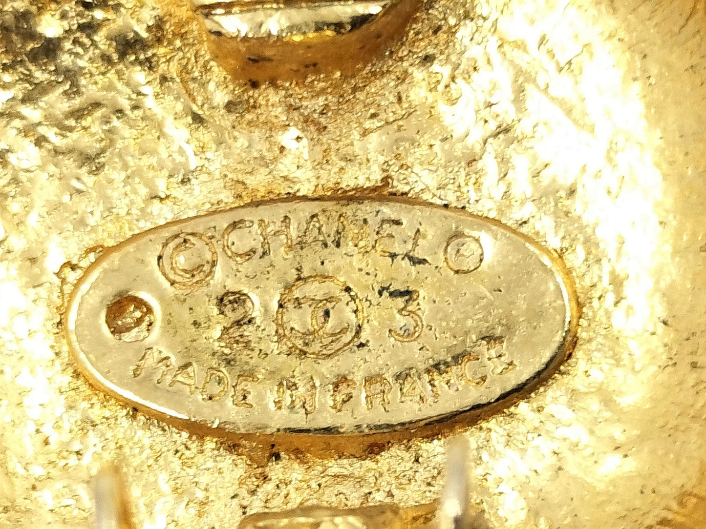 CHANEL Coco Mark Chanel Earrings Coco Mark Round 23 Gold GD GP Gold Plated Earrings