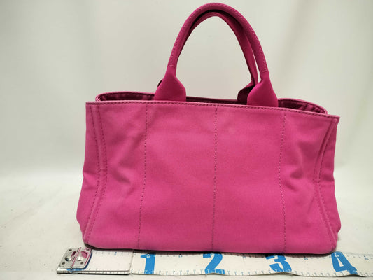 PRADA Prada Denim Canapa Handbag with Triangle Logo