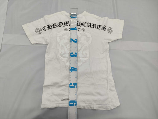 Chrome Hearts T-Shirt, Short Sleeve, Back Logo, Arch Logo, Vine Dagger, White, Small