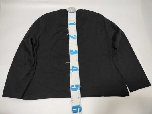 HERMES Serie Long T-Shirt with Patch, Black, Size 34, Tops