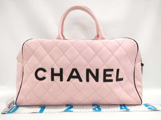 CHANEL Matelasse Boston Bag Pink x Black