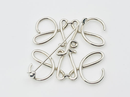 LOEWE Anagram Brooch Silver Brooch
