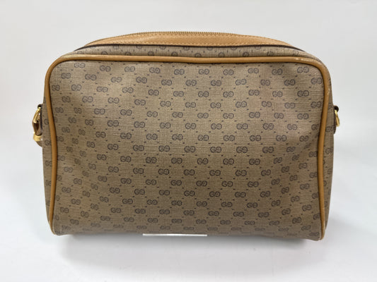 GUCCI Micro GG PVC/Leather Shoulder Bag