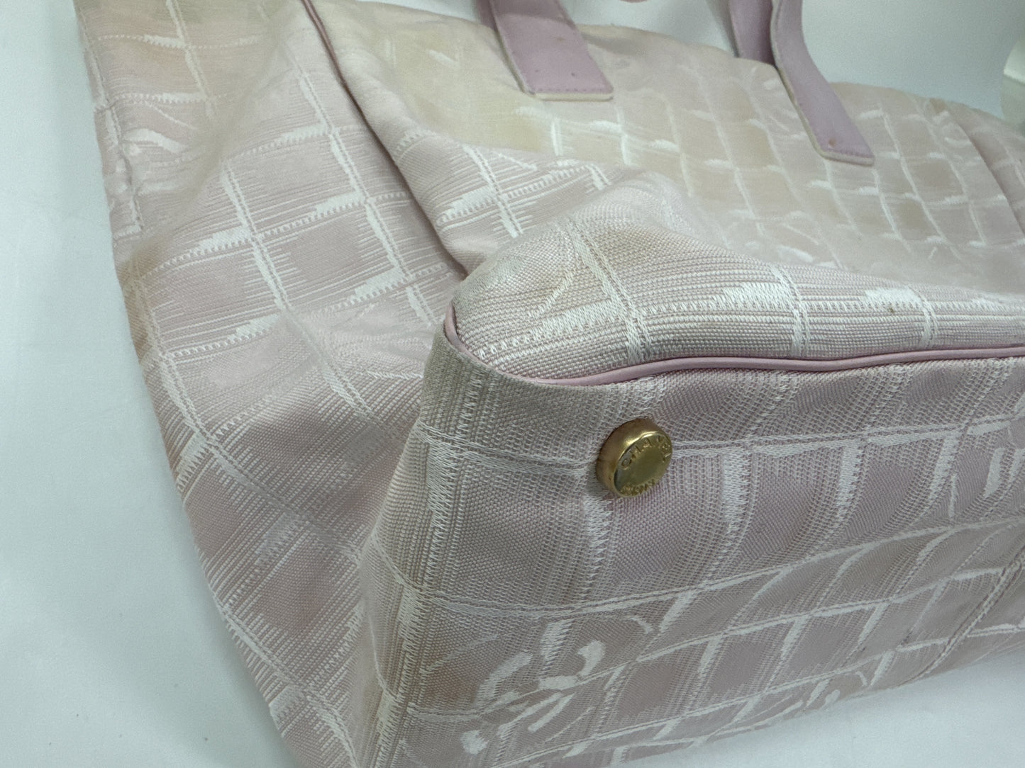 CHANEL New Travel Tote Bag Pink Canvas Tote Bag