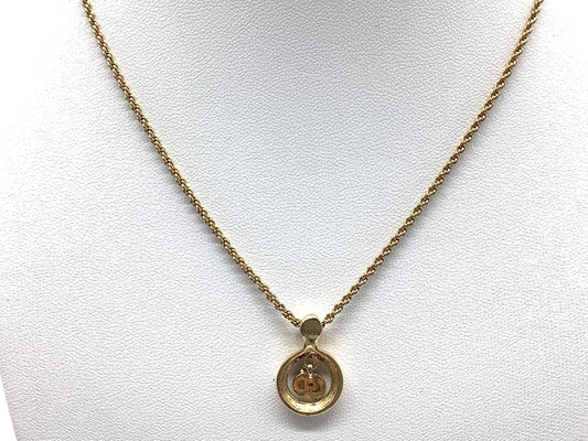 Dior Precious Metal Necklace Pendant Chain Approx. 40cm Necklace