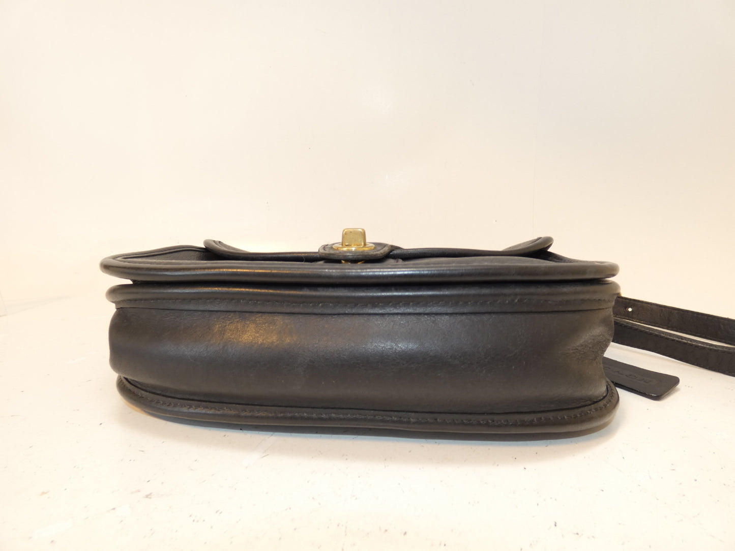 COACH Turnlock Leather Black Shoulder Bag