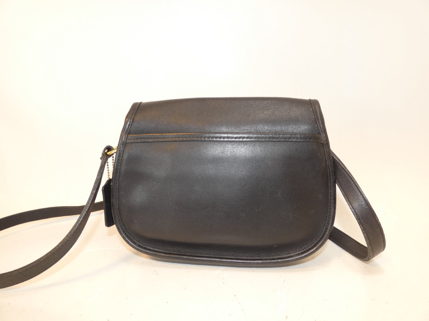 COACH Turnlock Leather Black Shoulder Bag