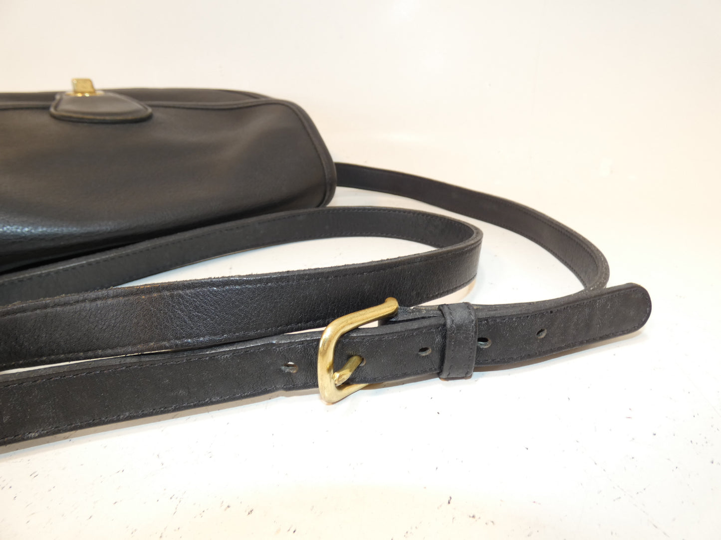COACH Turnlock Leather Black Shoulder Bag