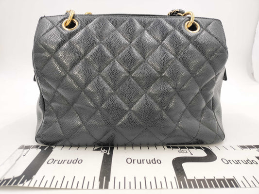 CHANEL Caviar Skin Matelasse Chain Handbag, No. 9. Accessories: Dust bag, guarantee card.