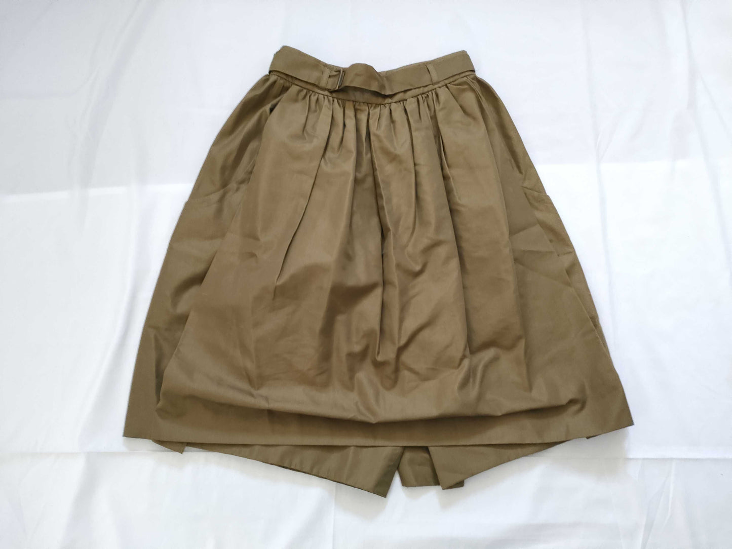 Yves Saint Laurent Khaki Flared Skirt