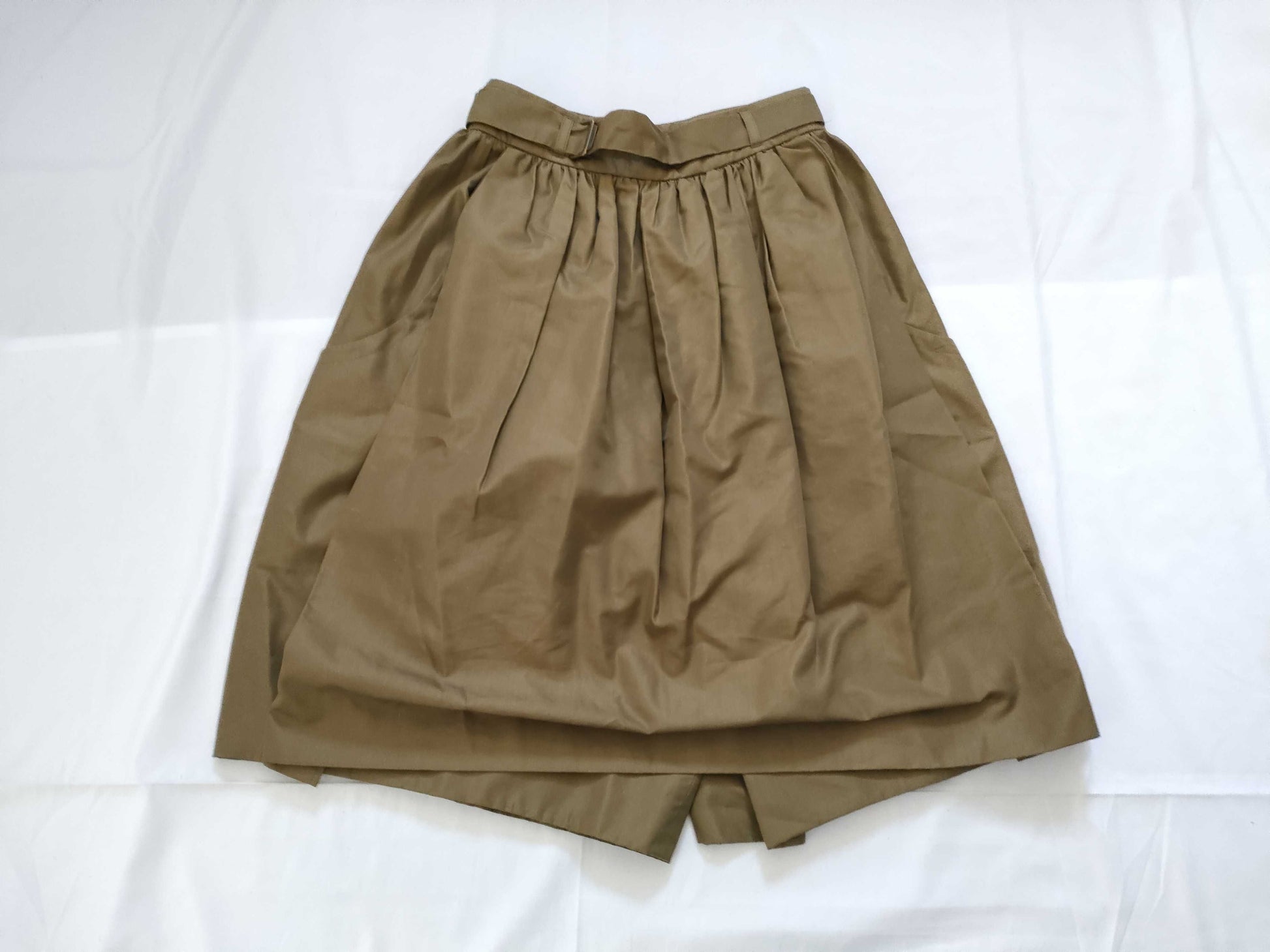 Yves Saint Laurent Khaki Flared Skirt