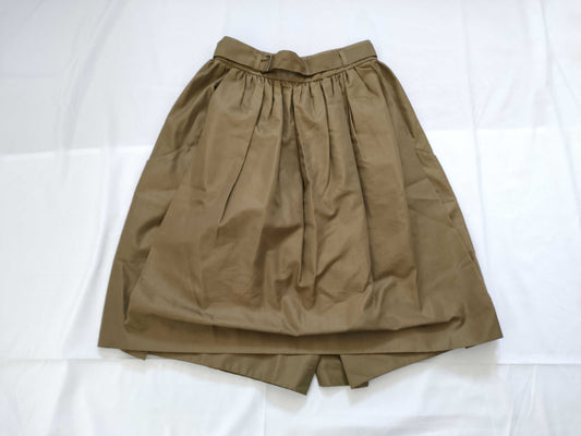 Yves Saint Laurent Khaki Flared Skirt