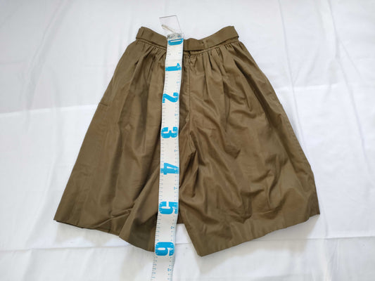 Yves Saint Laurent Khaki Flared Skirt