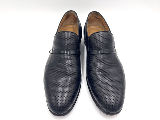 S.T. Dupont Perforated Leather Black Size 7 1/2 Loafers