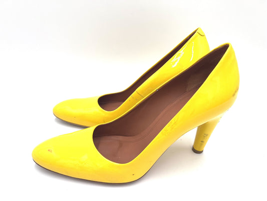 CELINE Enamel High Heel Yellow Size 35 1/2 Pumps