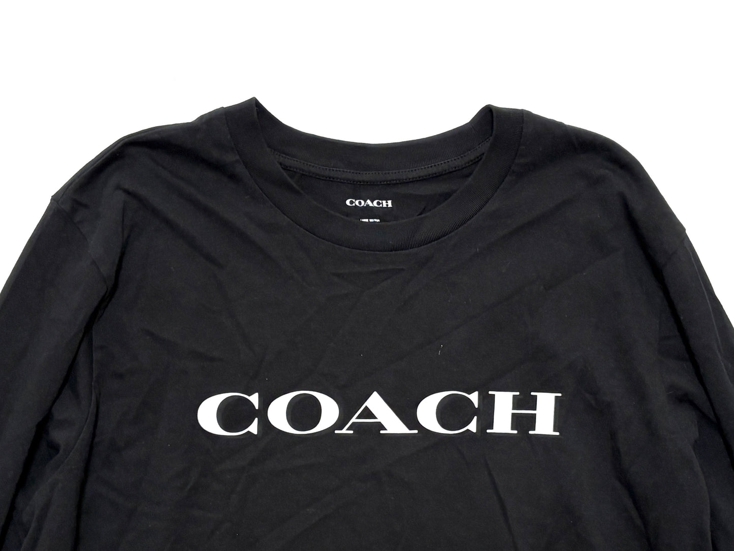COACH CB672 Logo Long T-Shirt Black Size L T-Shirt