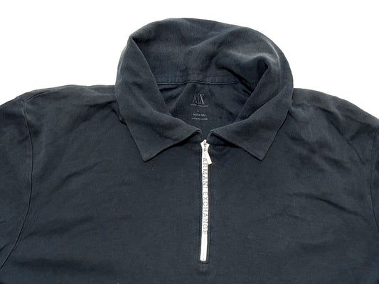 Armani Exchange Half-Zip Polo Shirt, Navy, Size L